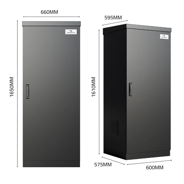 Fogstar Energy 48V IP54 Outdoor Battery System and Cabinet - Black - 8 Batteries