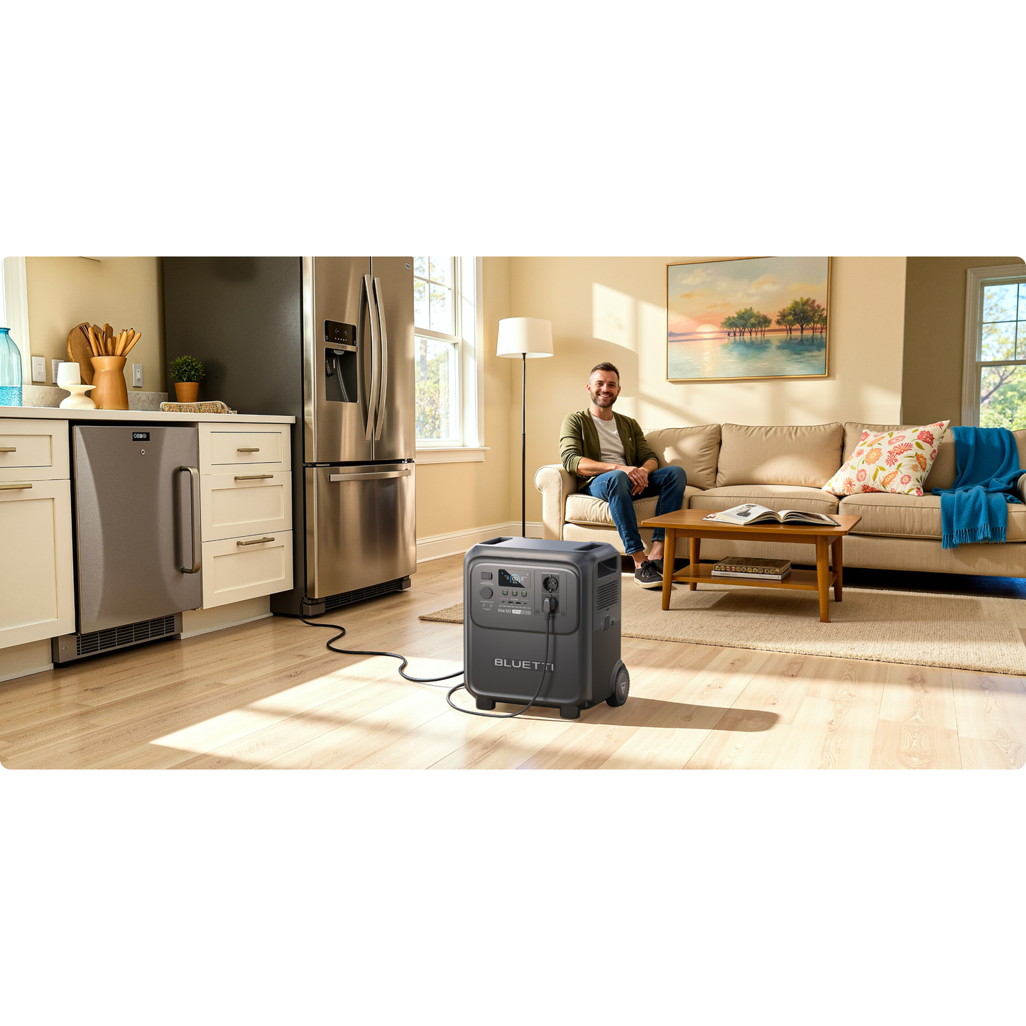 BLUETTI Elite 320 3200Wh Portable Power Station, 1800W Output Wheeled Solar Generator with 10ms UPS for Home Backup