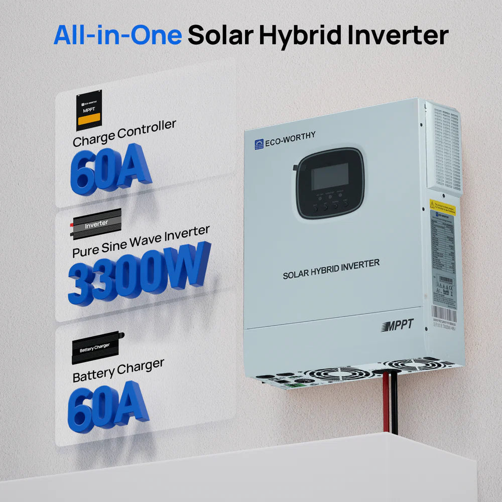 ECO-WORTHY 3000W 48V All-in-One Solar Inverter Charger with 60A MPPT & WiFi