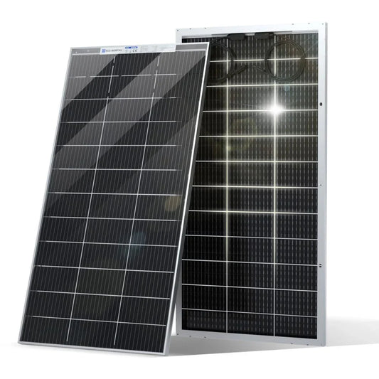 ECO-WORTHY Bifacial 195W 12V Monocrystalline Solar Panel – High-Efficiency Rigid Solar Module with 25-Year Power Output Warranty