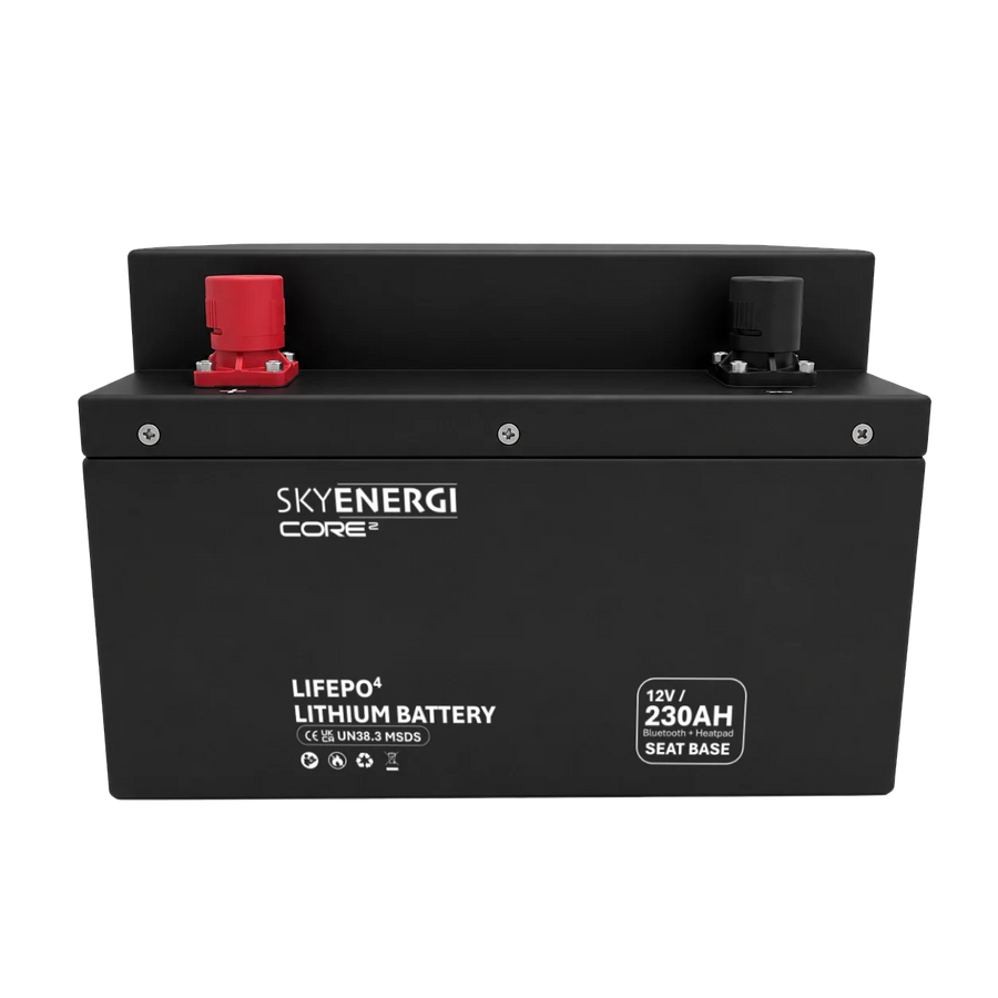 Lithium Leisure Battery - Skyenergi Core2 230Ah Seat-base Bluetooth & Heat-Pad